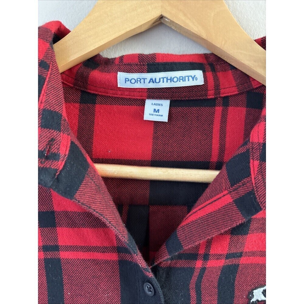 Port Authority Women’s Buffalo Plaid Shirt Size M Buffalo Logo Flannel Top - Picture 5 of 8